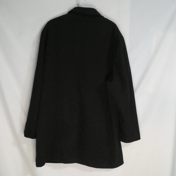 JONES NEW YORK | size 46 | Black Lined Button-Up Front Coat | Made In Canada - Picture 2 of 13
